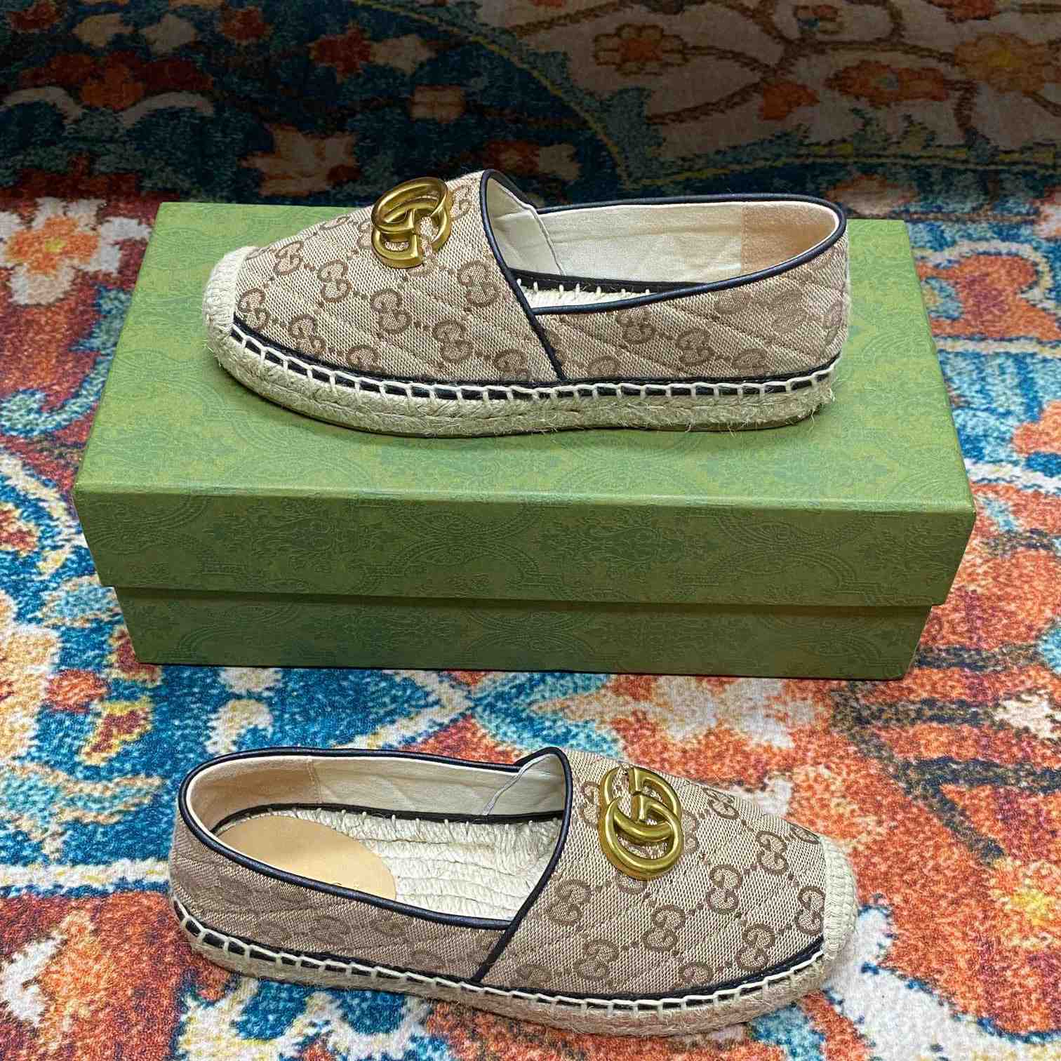 Gucci Women's GG Matelassé Canvas Espadrille - FashionPlug