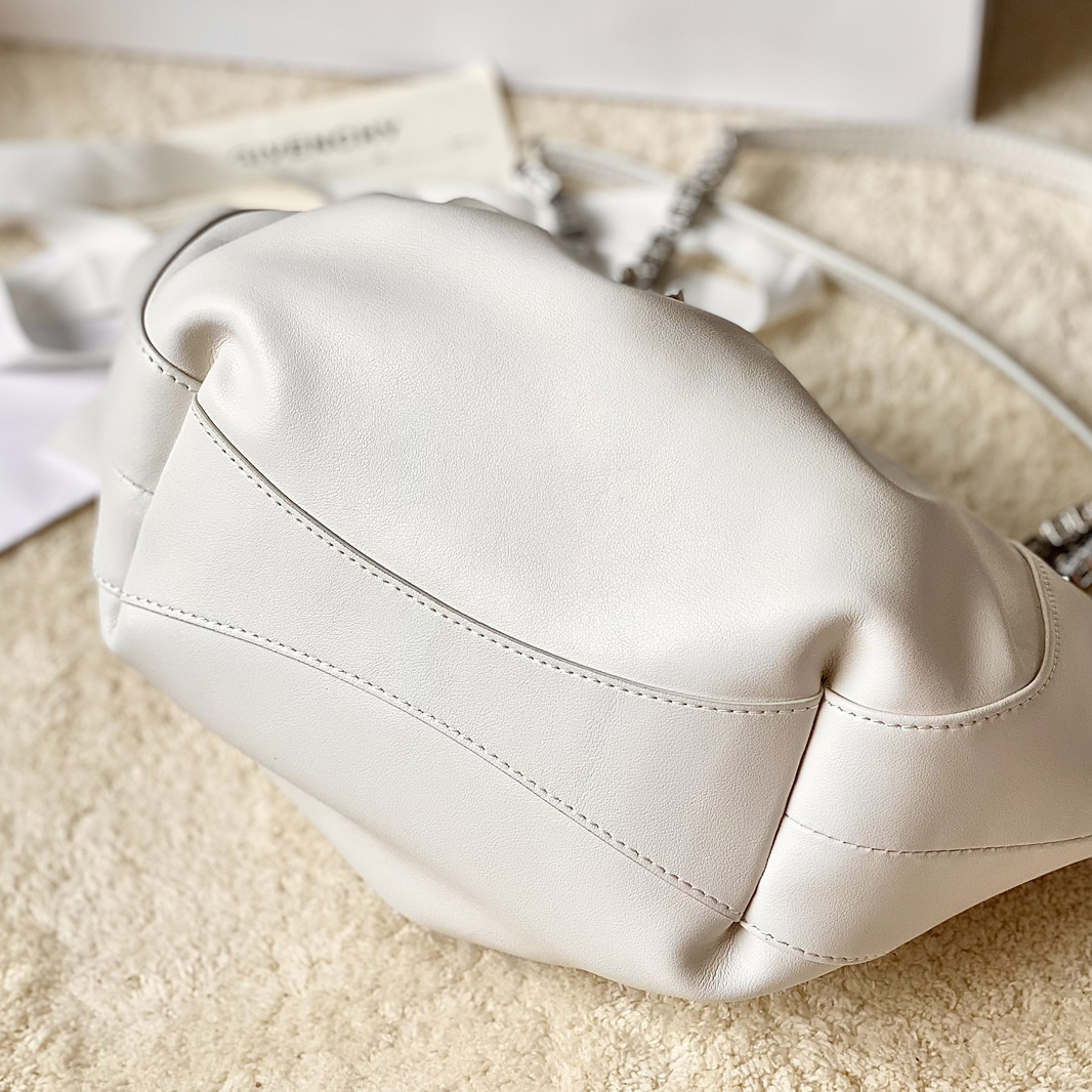 Givenchy Small Kenny Bag In Smooth Leather - Ivory(32-22-17cm) - FashionPlug