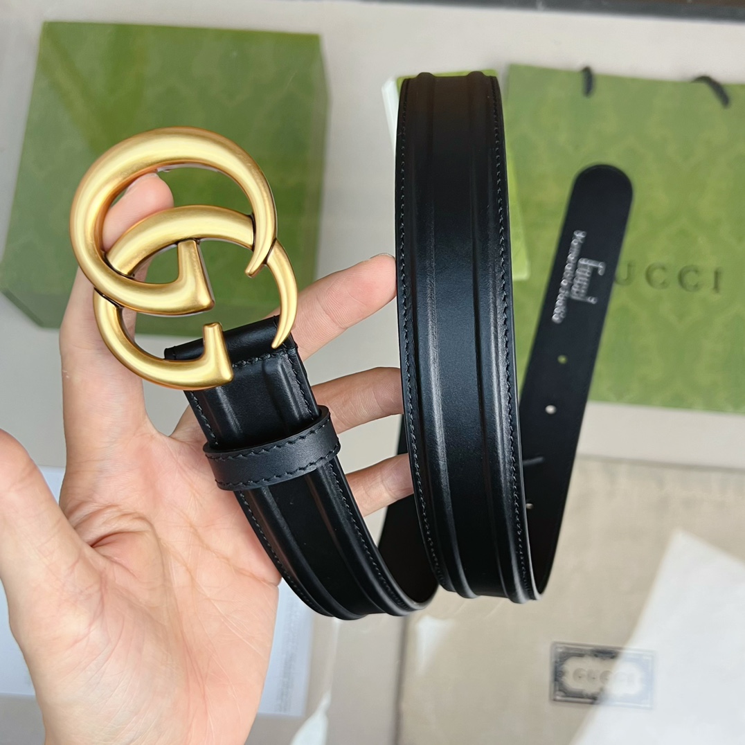 Gucci Belt With GG Buckle - FashionPlug