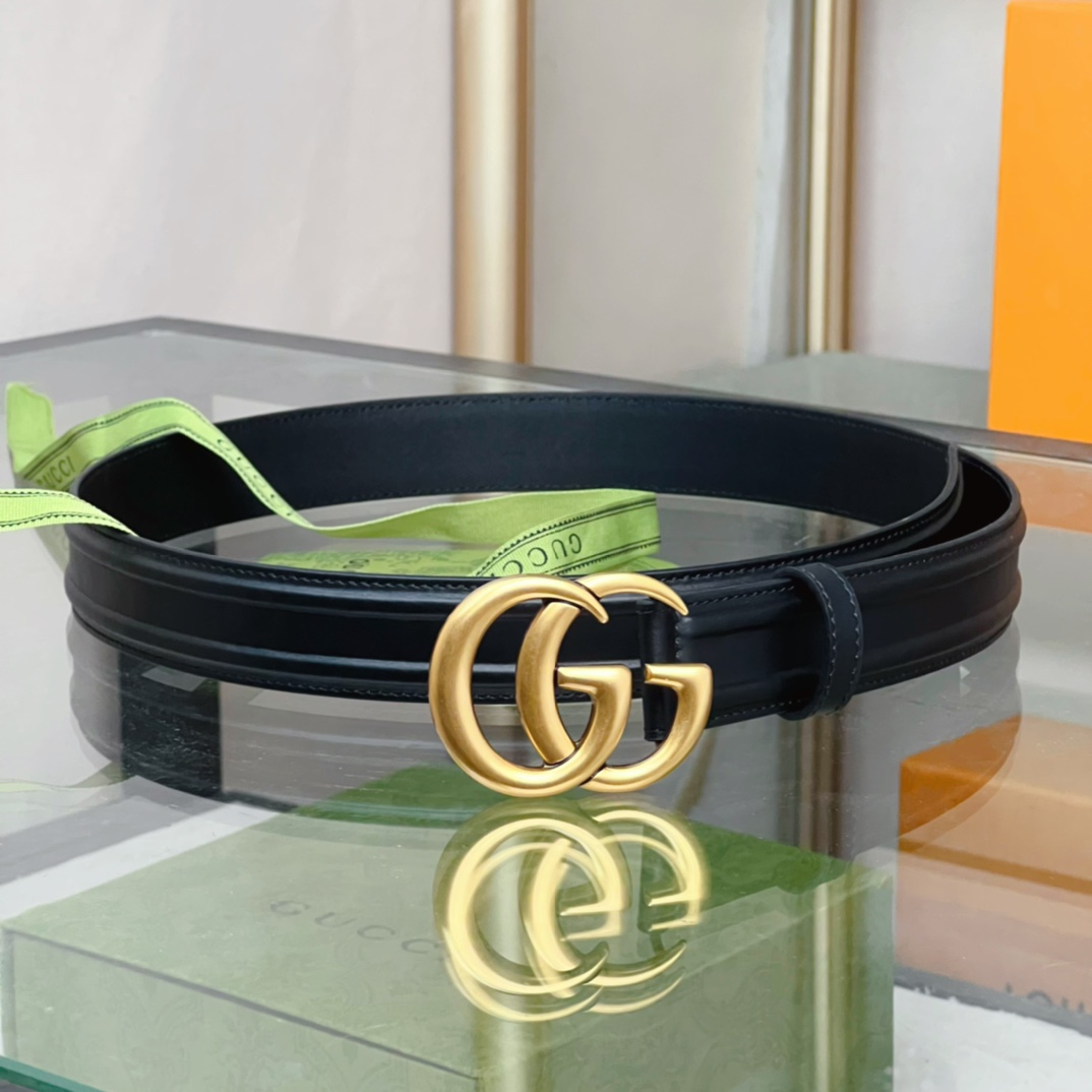 Gucci Belt With GG Buckle - FashionPlug