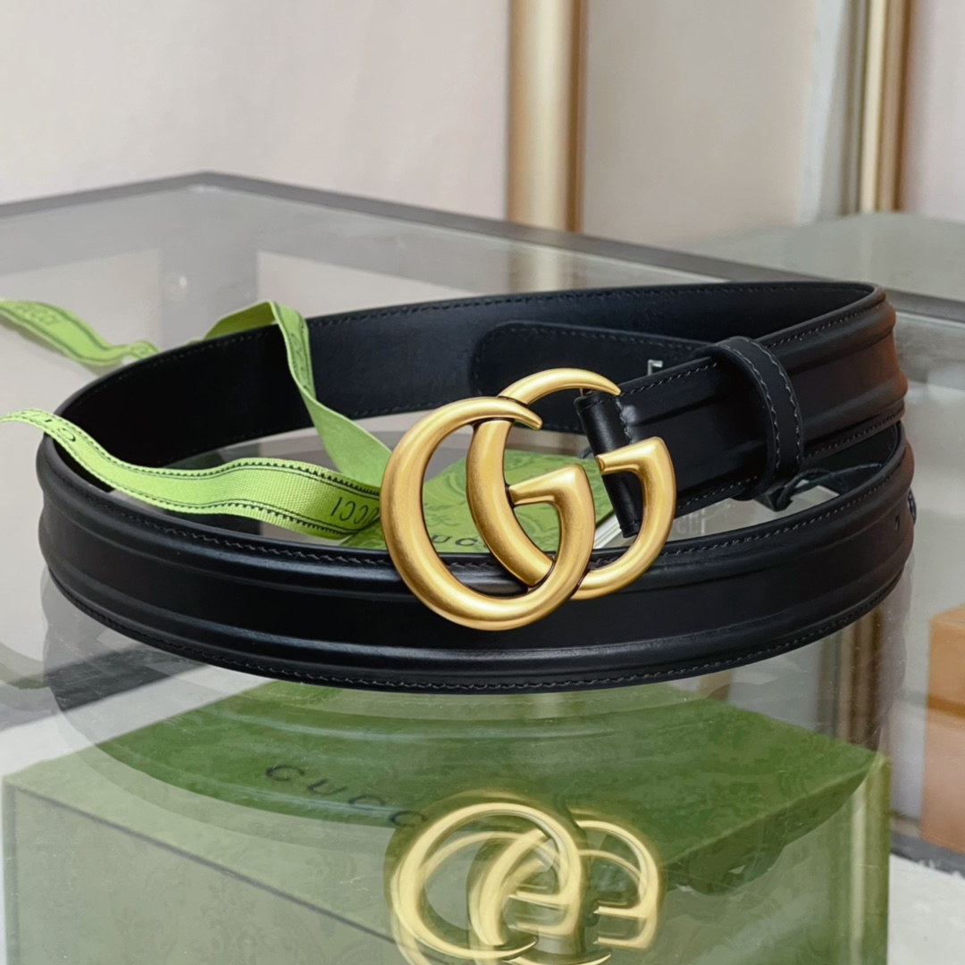 Gucci Belt With GG Buckle - FashionPlug