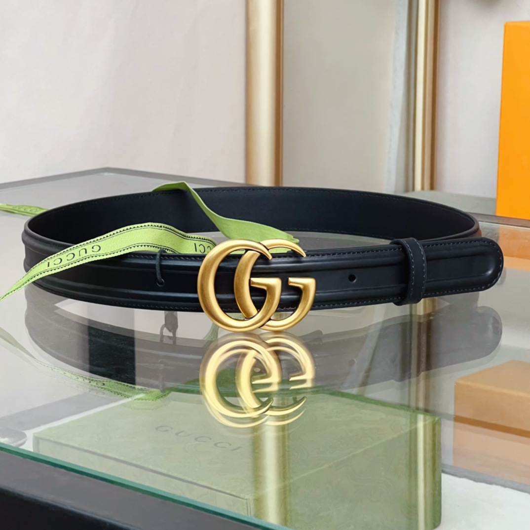 Gucci Belt With GG Buckle - FashionPlug