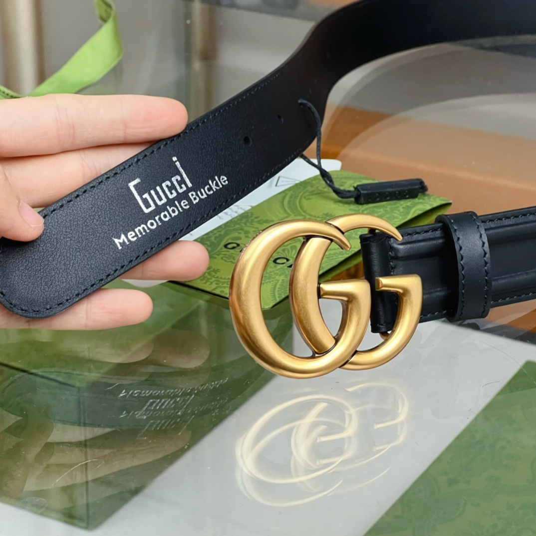 Gucci Belt With GG Buckle - FashionPlug