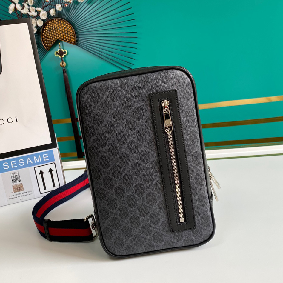 Gucci GG Black Belt Bag(17-27-8.5CM) - FashionPlug