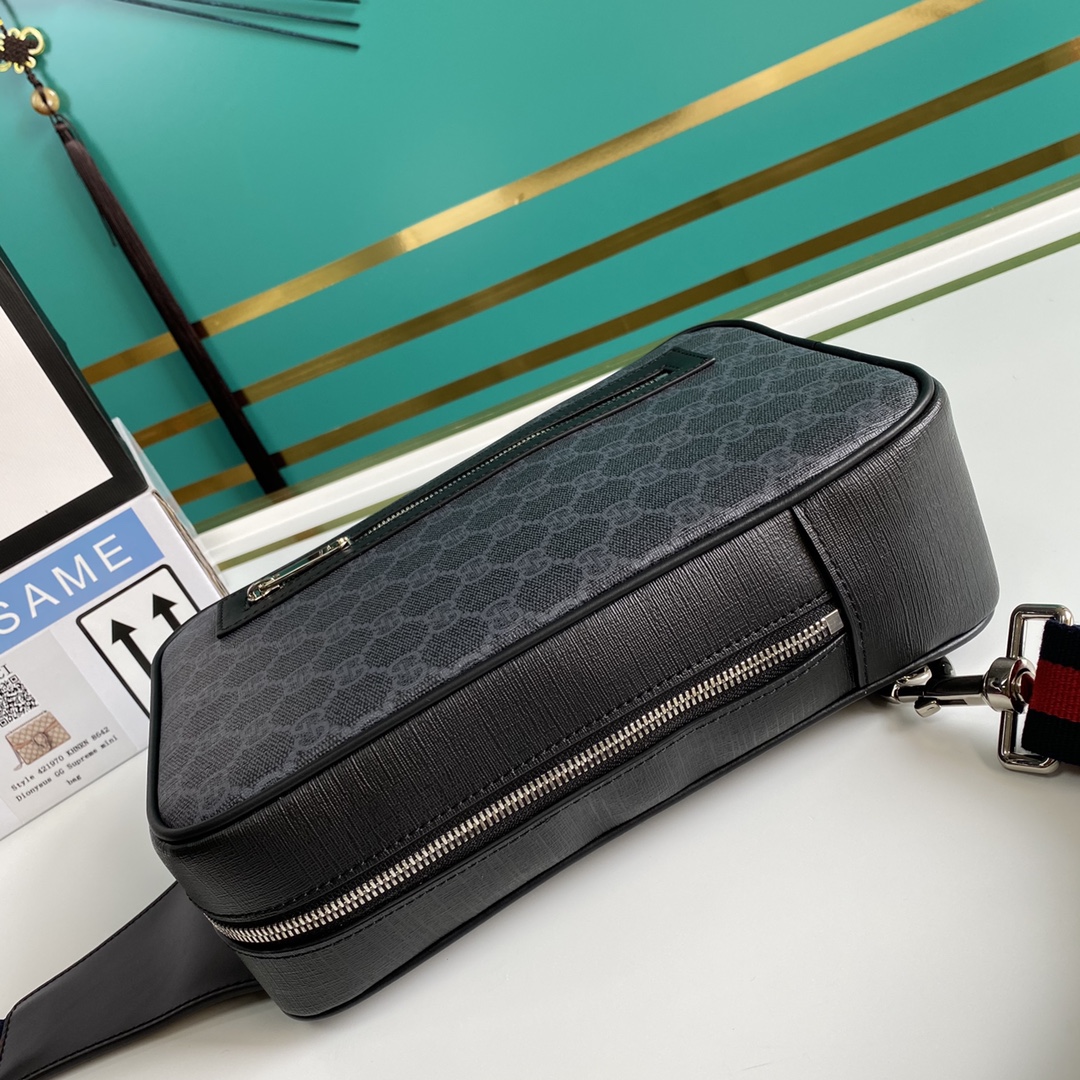 Gucci GG Black Belt Bag(17-27-8.5CM) - FashionPlug