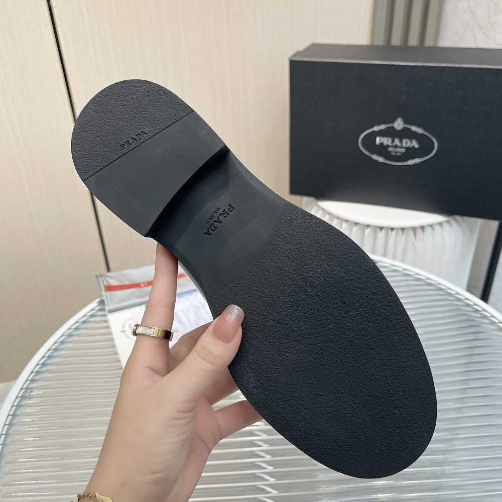 Prada Brushed Leather Lace-Up Shoes - FashionPlug