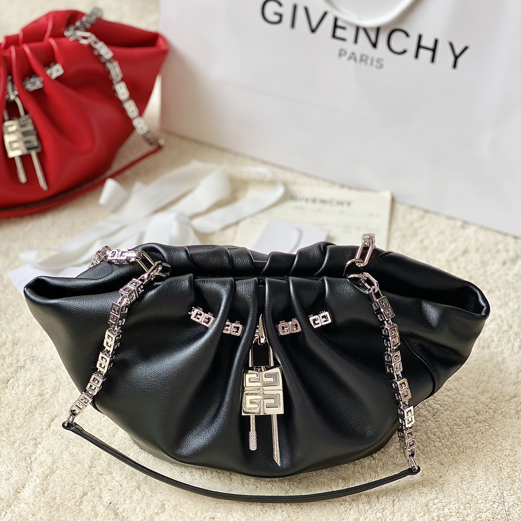 Givenchy Small Kenny Bag In Smooth Leather - Black(32-22-17cm) - FashionPlug