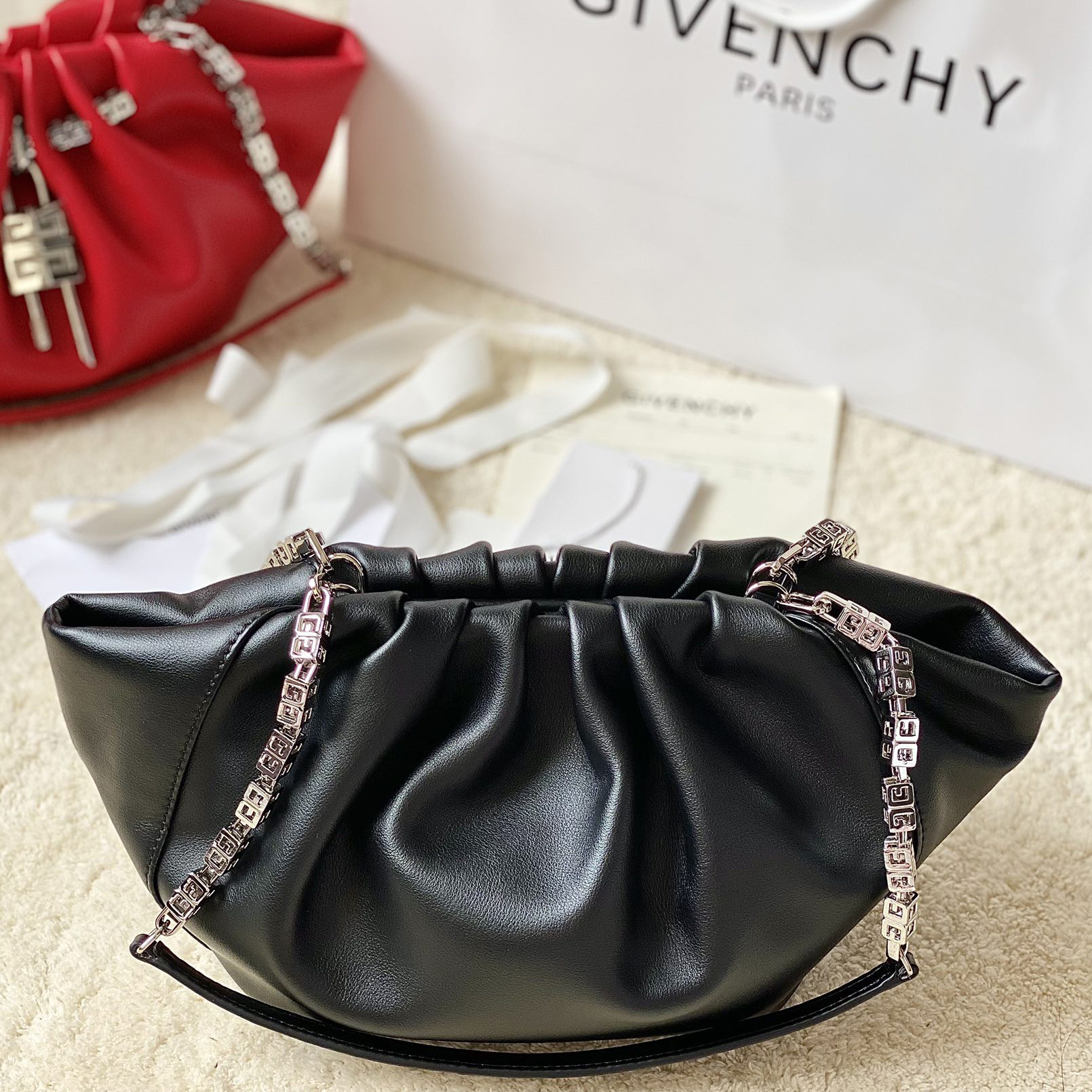 Givenchy Small Kenny Bag In Smooth Leather - Black(32-22-17cm) - FashionPlug