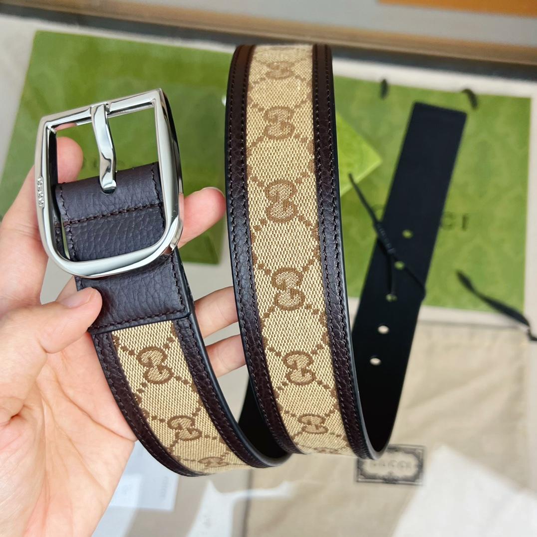 Gucci GG Belt With Square Buckle - FashionPlug