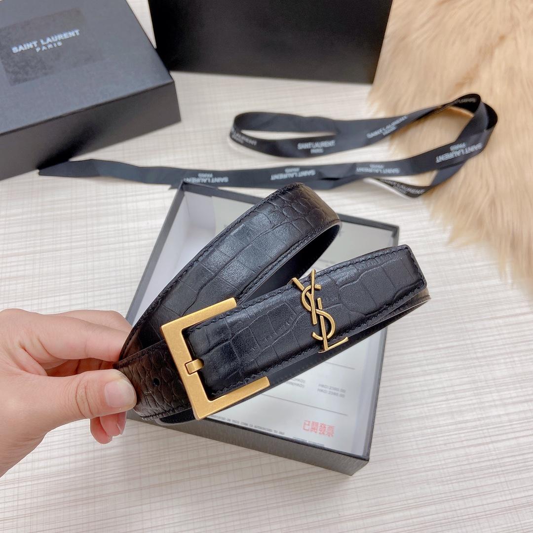 Saint Laurent Leather Belt - FashionPlug