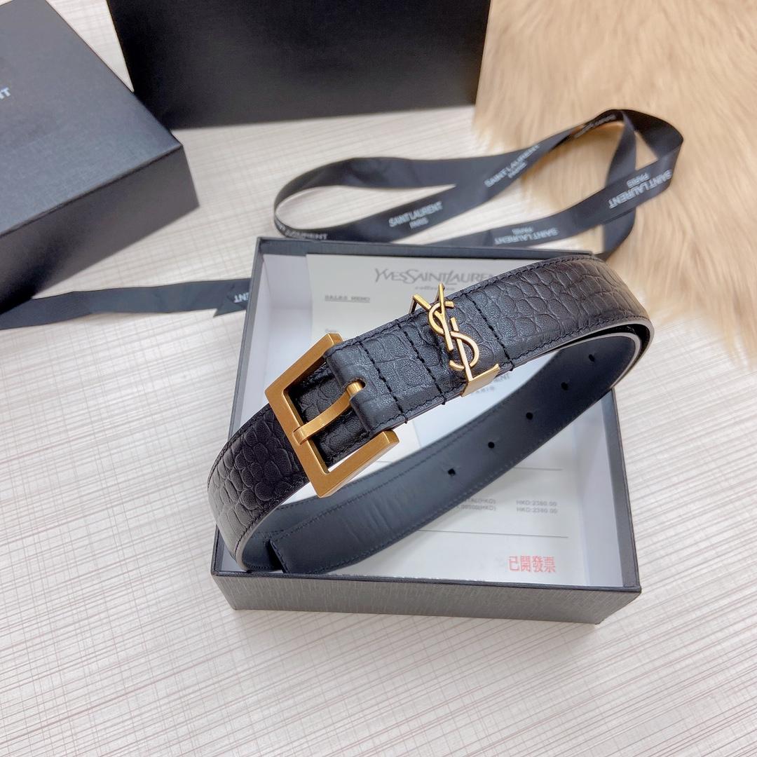Saint Laurent Leather Belt - FashionPlug