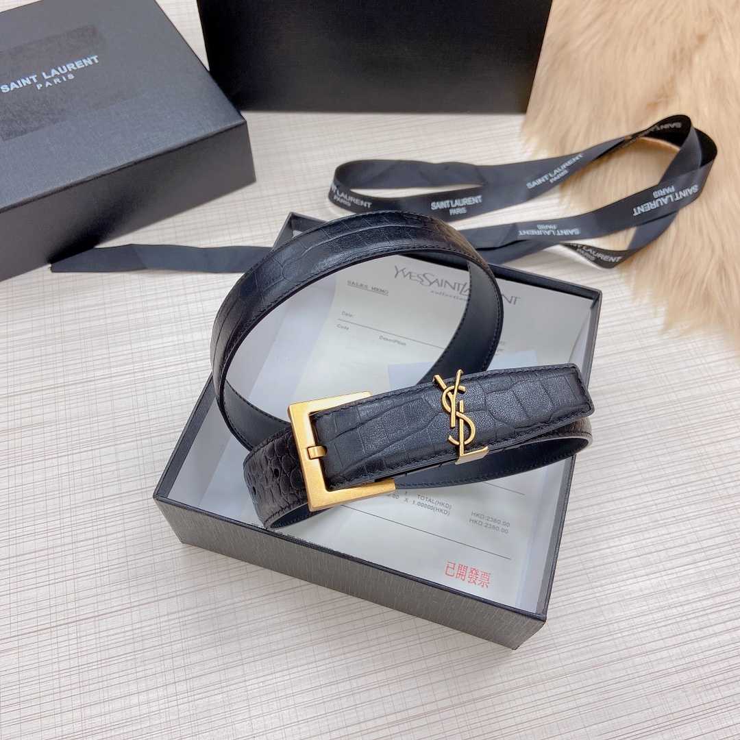 Saint Laurent Leather Belt - FashionPlug