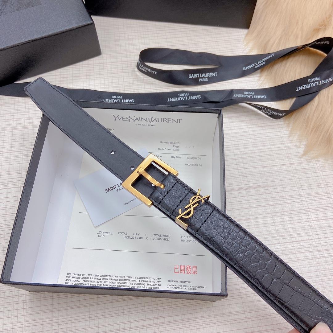 Saint Laurent Leather Belt - FashionPlug