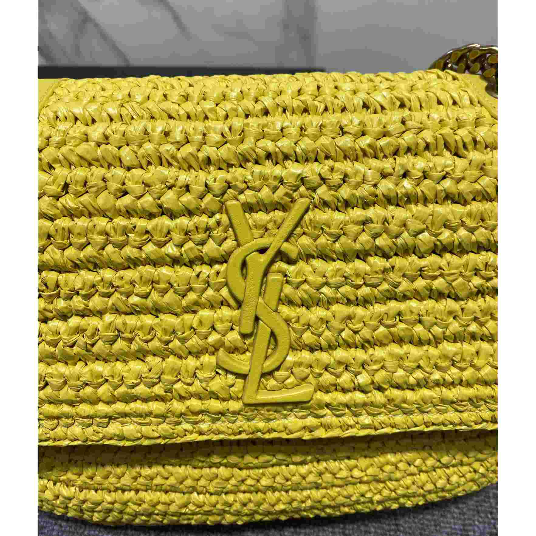 Saint Laurent Niki Medium Chain Bag In Raffia And Leather(28-22-9cm) - FashionPlug