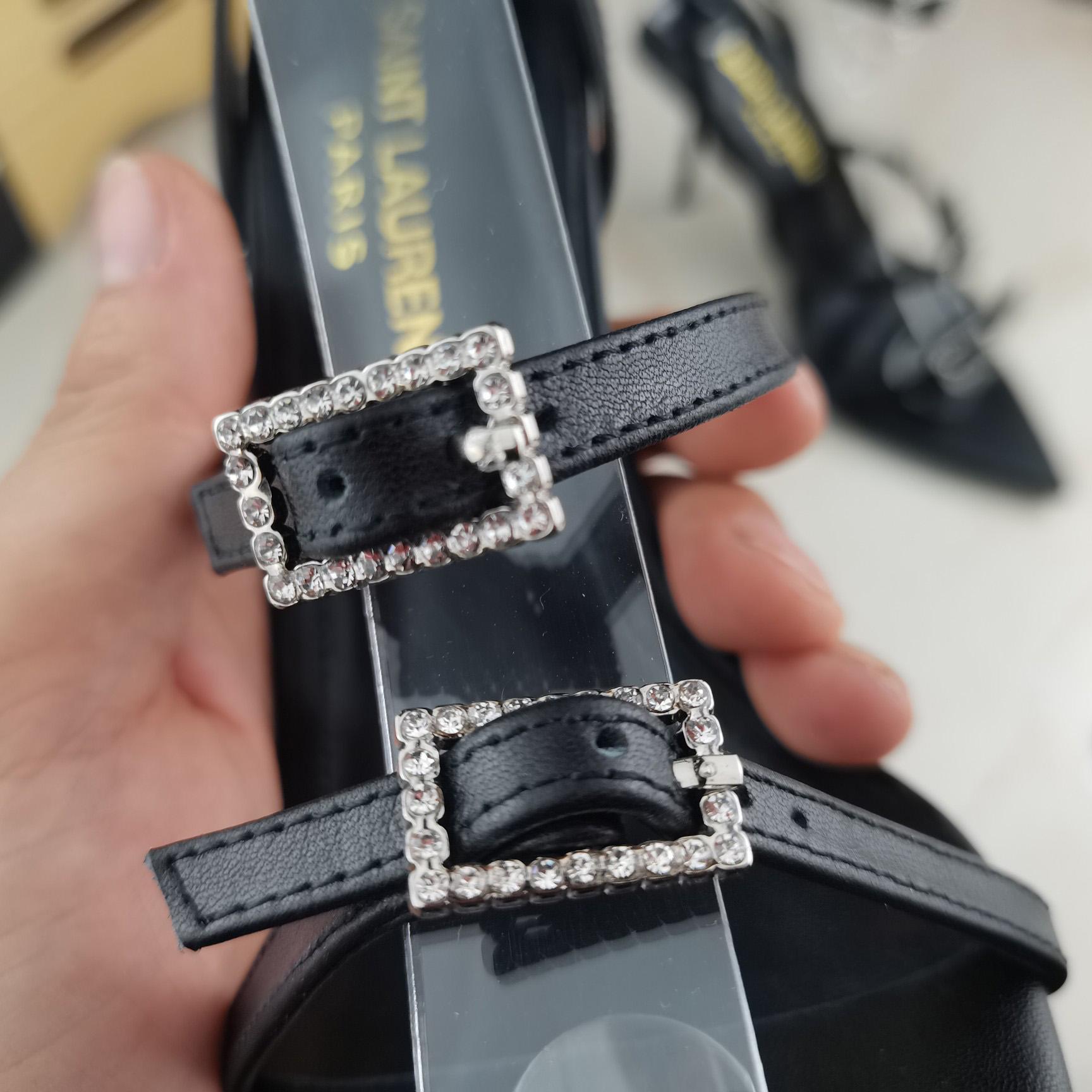 Saint Laurent Nuit Sandals In Lacquered Ayers - FashionPlug