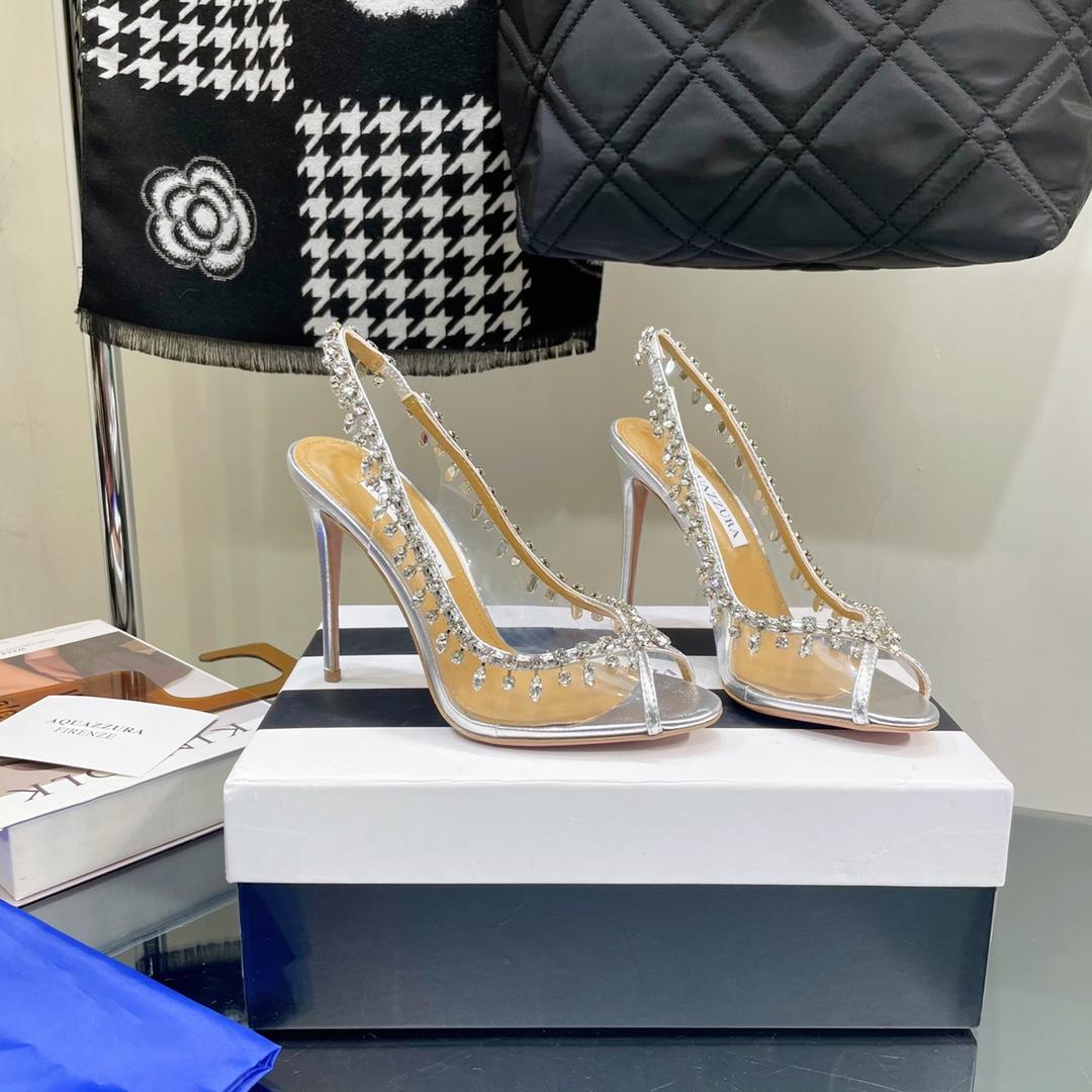 Aquazzura Temptation Crystal Sandal 105 - FashionPlug