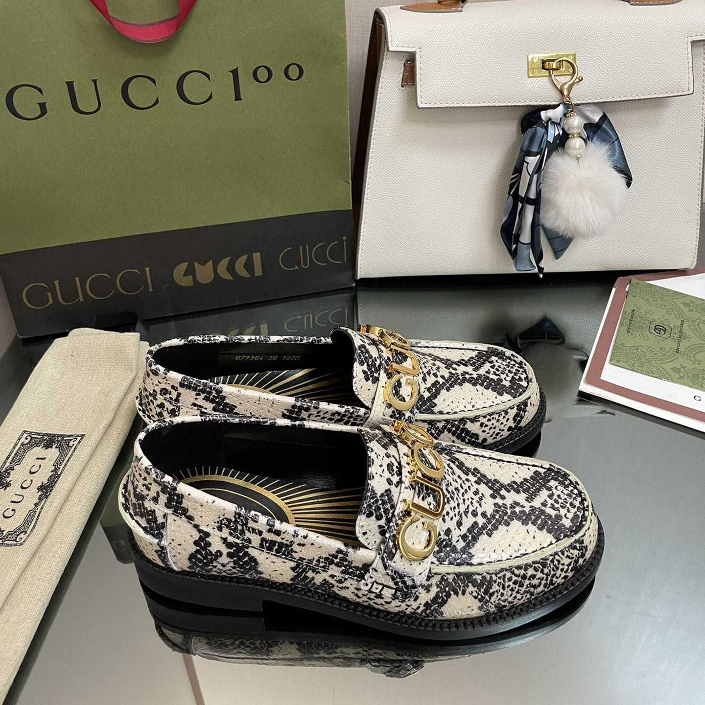 Gucci Women's Gucci Python Print Loafer - FashionPlug