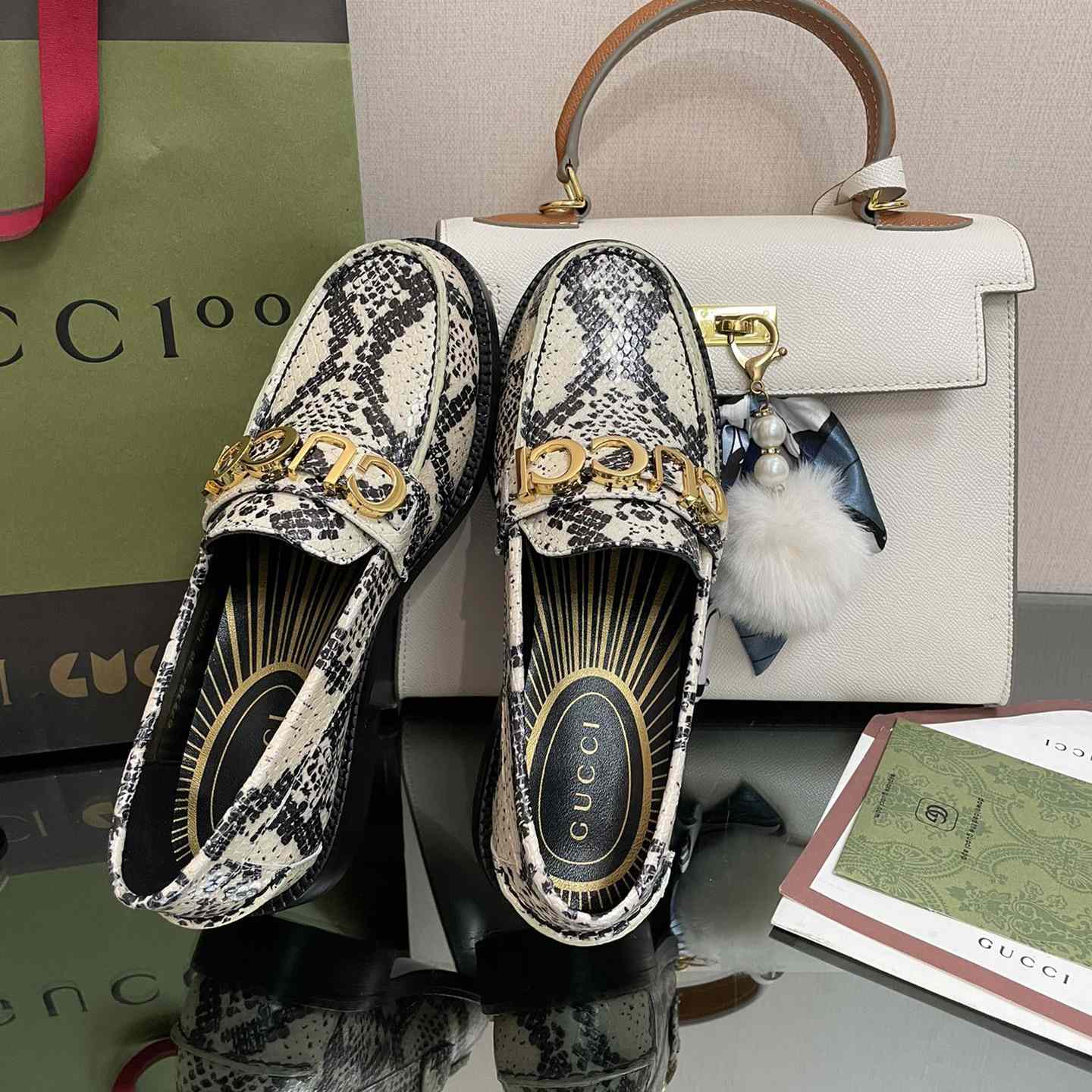 Gucci Women's Gucci Python Print Loafer - FashionPlug