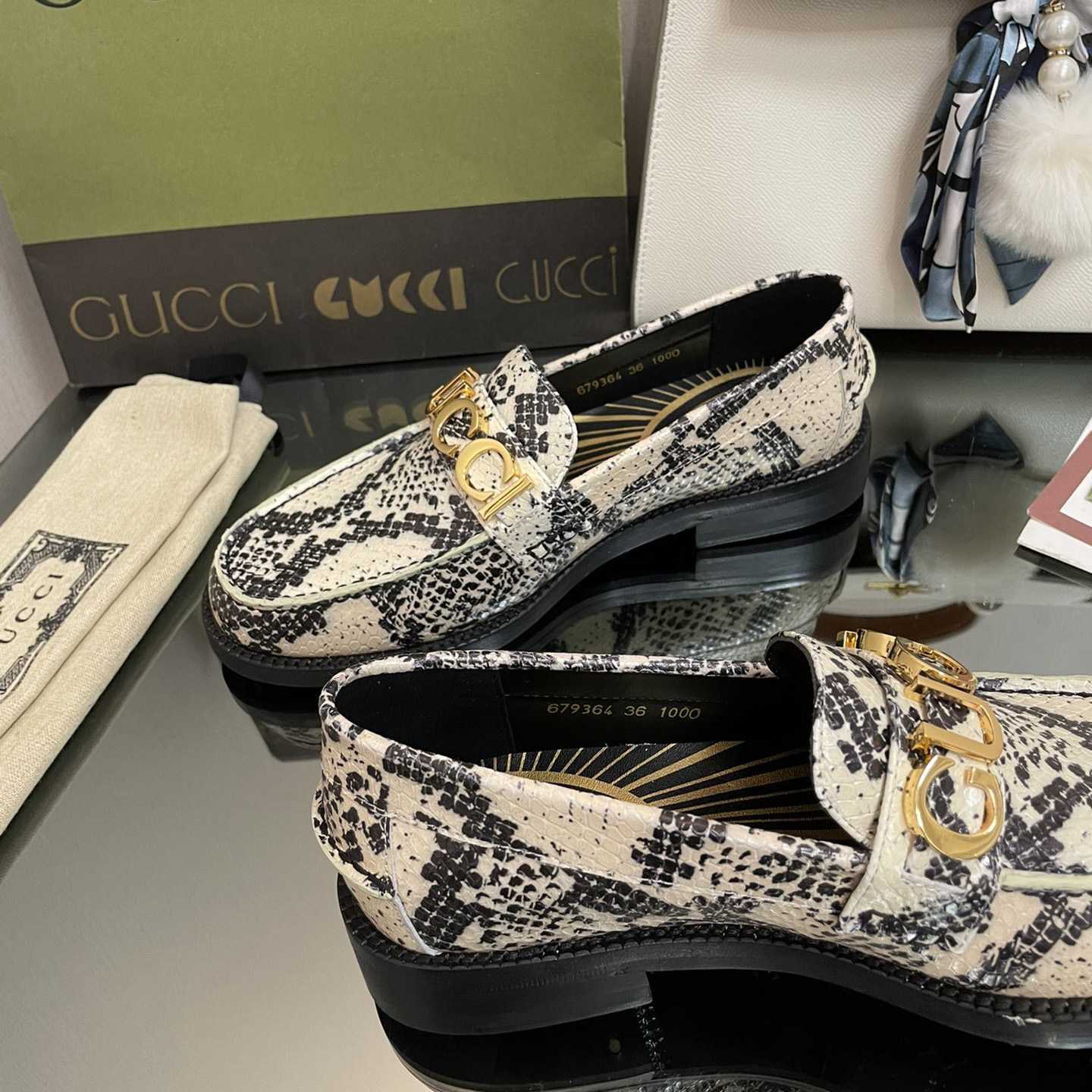 Gucci Women's Gucci Python Print Loafer - FashionPlug