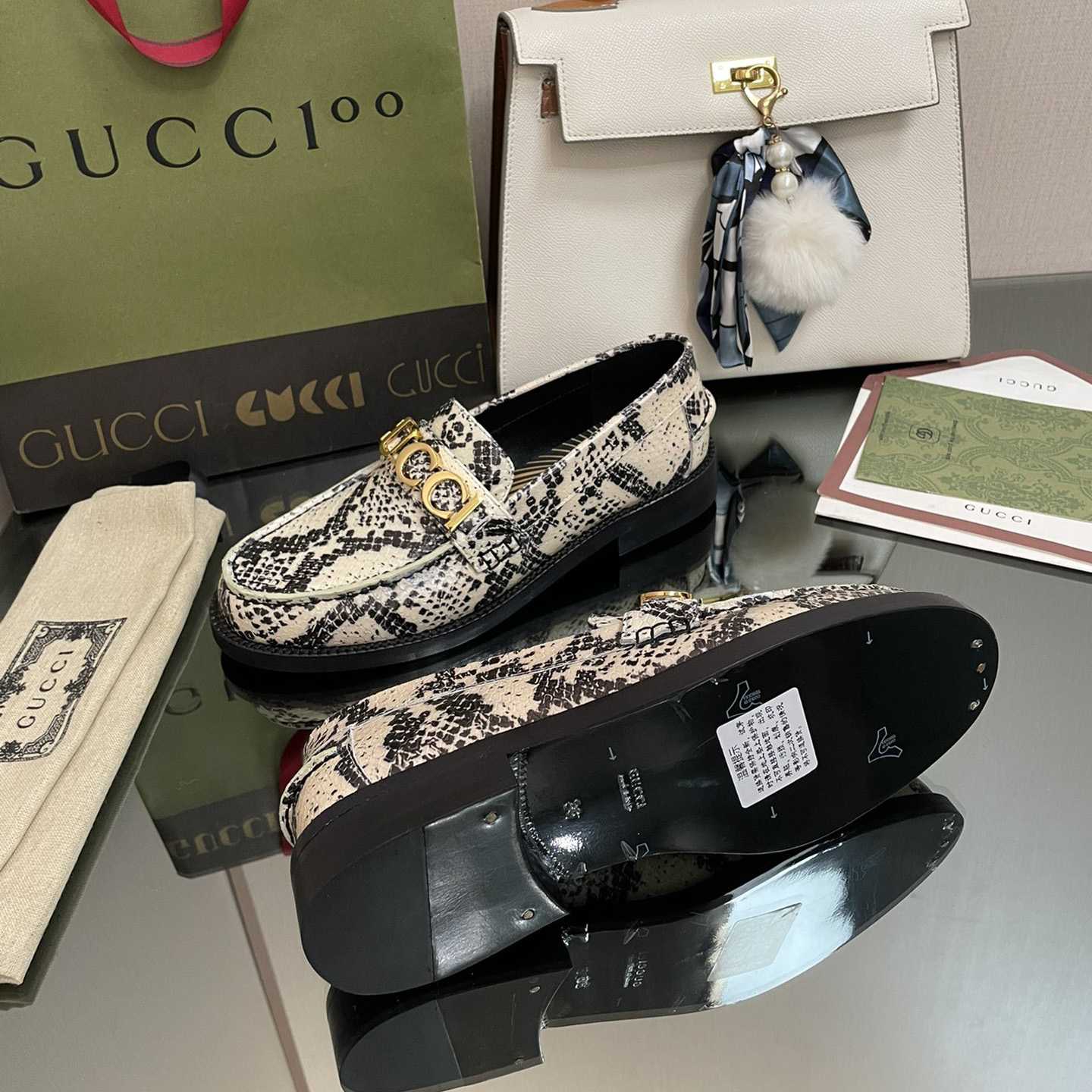 Gucci Women's Gucci Python Print Loafer - FashionPlug