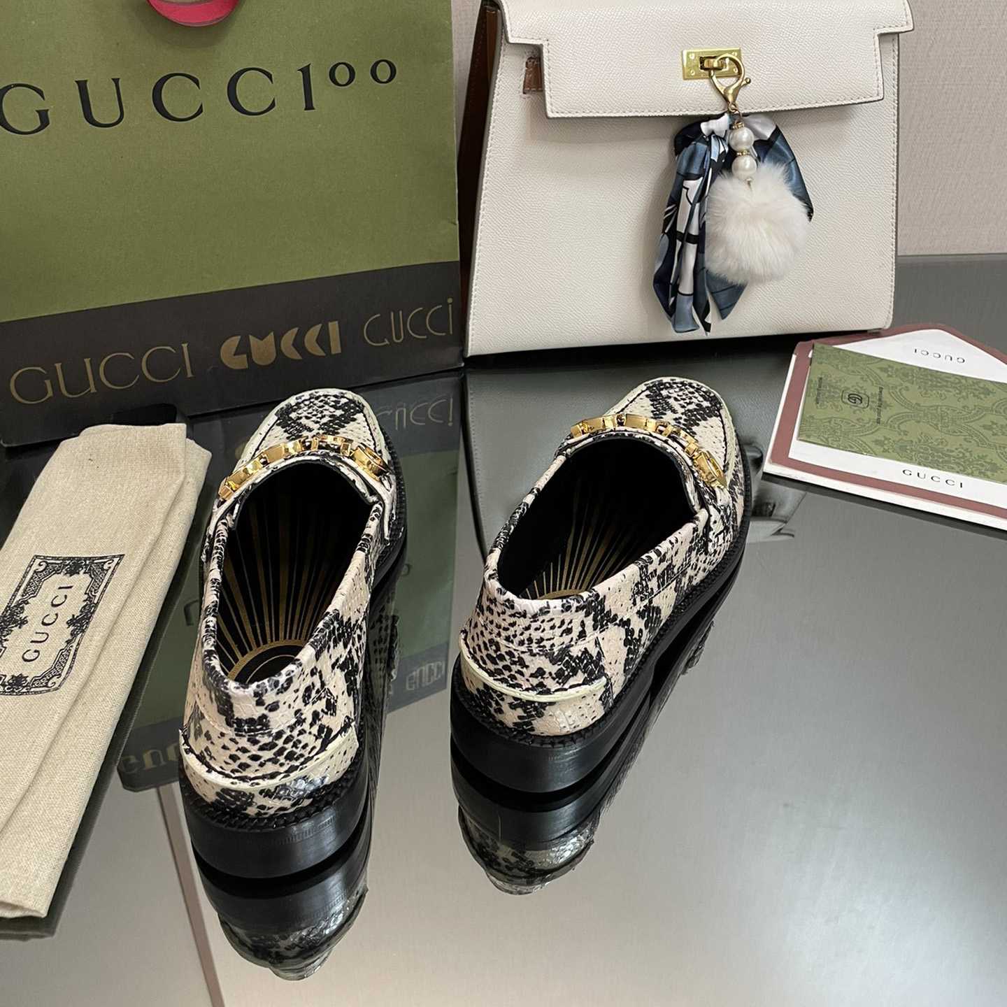 Gucci Women's Gucci Python Print Loafer - FashionPlug