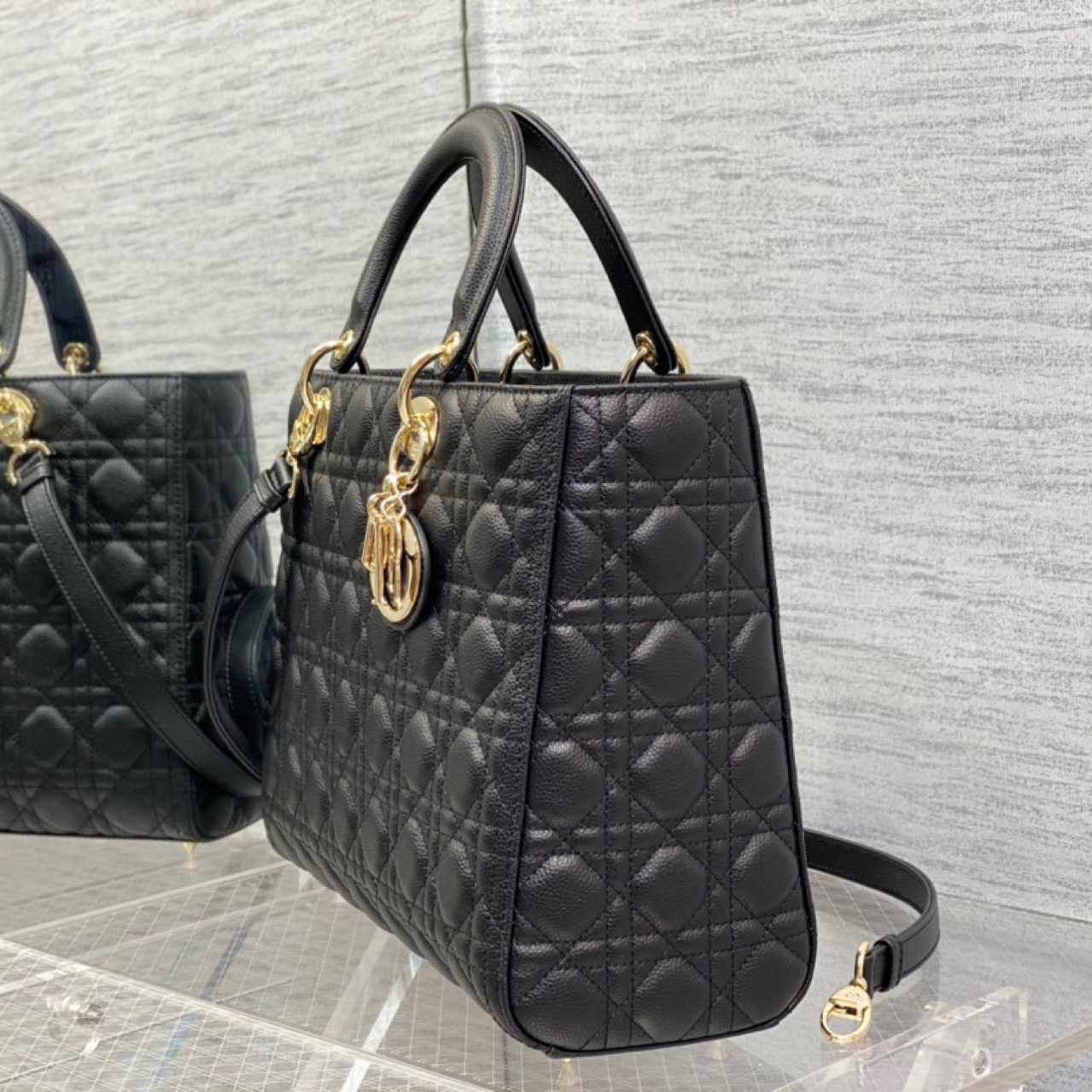 Dior Large Lady Dior Bag   (32-12-24cm)M0567 - FashionPlug
