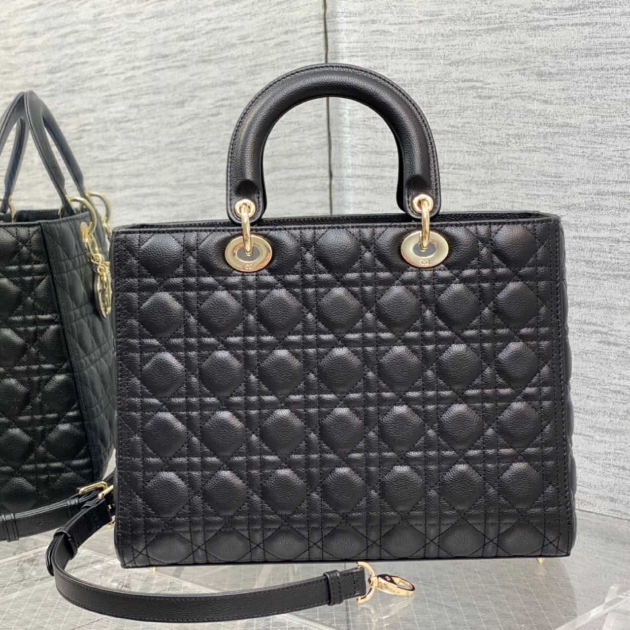 Dior Large Lady Dior Bag   (32-12-24cm)M0567 - FashionPlug