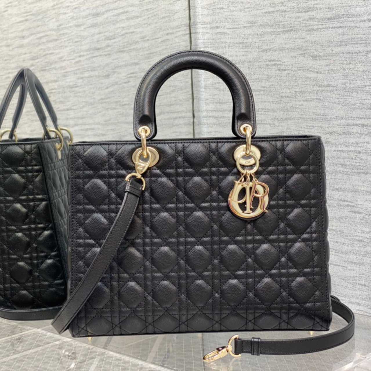 Dior Large Lady Dior Bag   (32-12-24cm)M0567 - FashionPlug