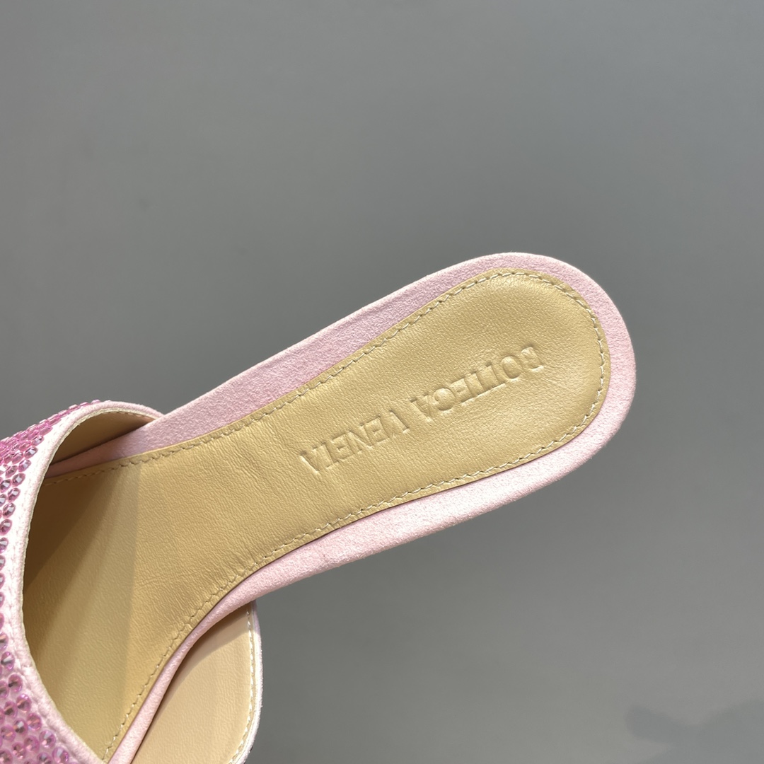 Bottega Veneta Stretch Strass-Embellished Silk Mules - FashionPlug