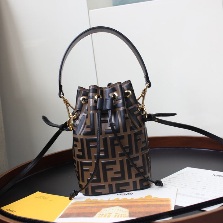 Fendi Mon Tresor Brown Leather Mini-Bag(18-12-10cm) - FashionPlug