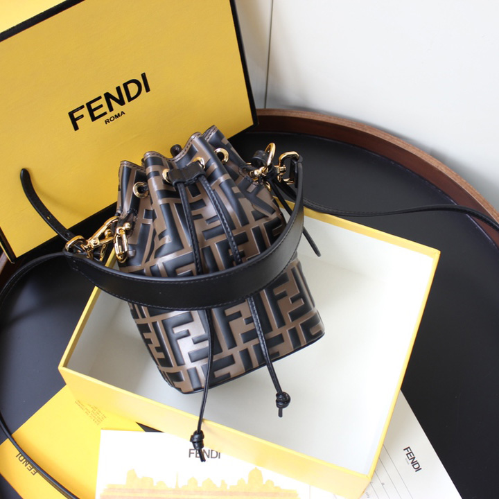 Fendi Mon Tresor Brown Leather Mini-Bag(18-12-10cm) - FashionPlug