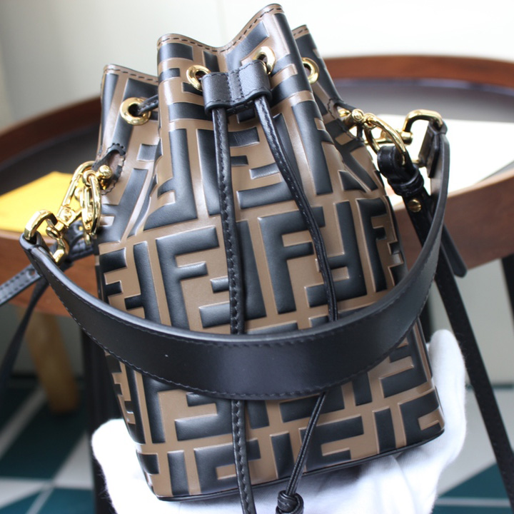 Fendi Mon Tresor Brown Leather Mini-Bag(18-12-10cm) - FashionPlug