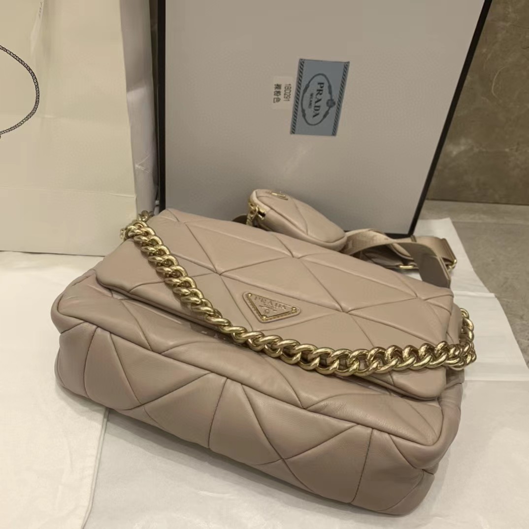 Prada System Nappa Leather Patchwork Bag(28-18-7.5CM) - FashionPlug