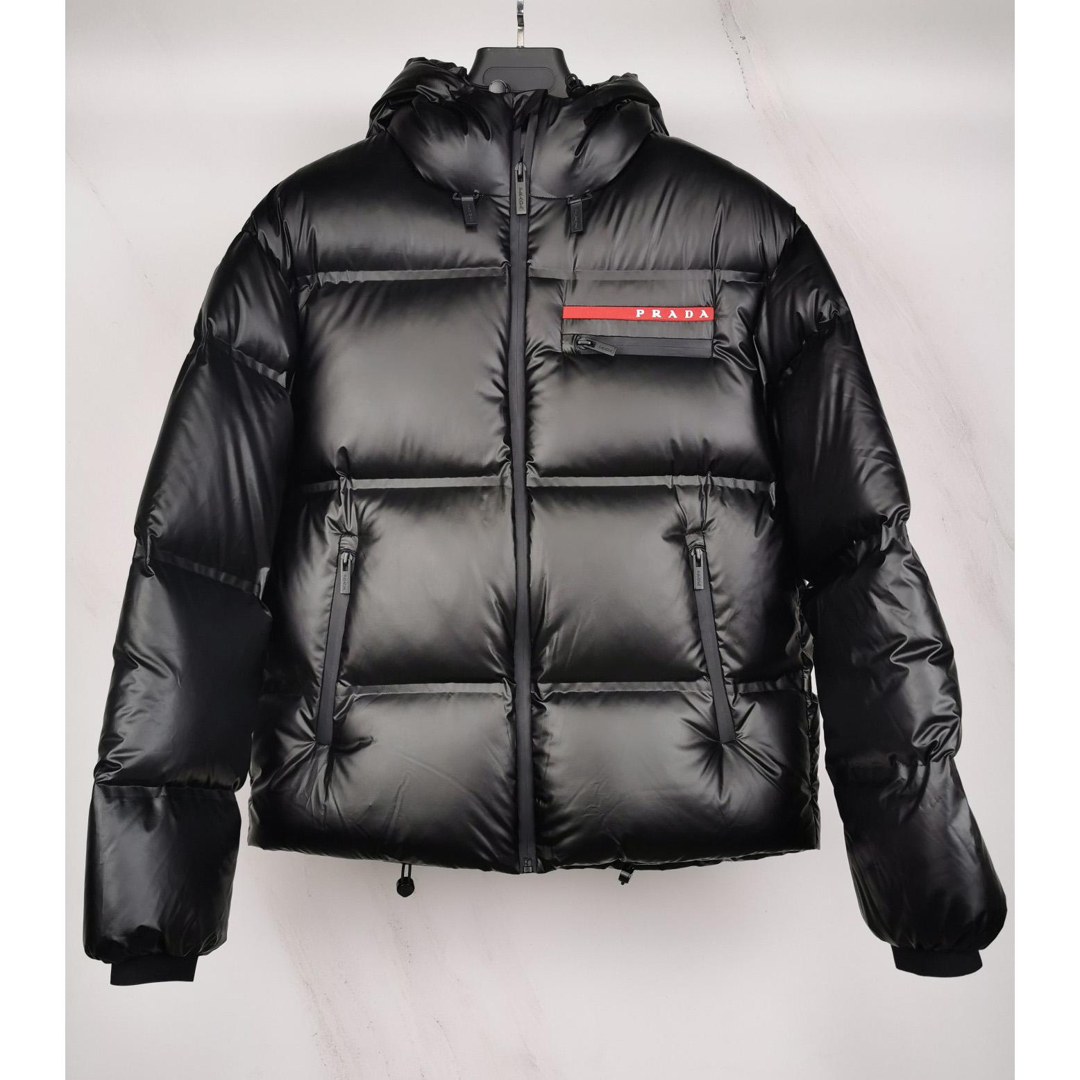 Prada Cropped Technical Nylon Down Jacket - FashionPlug