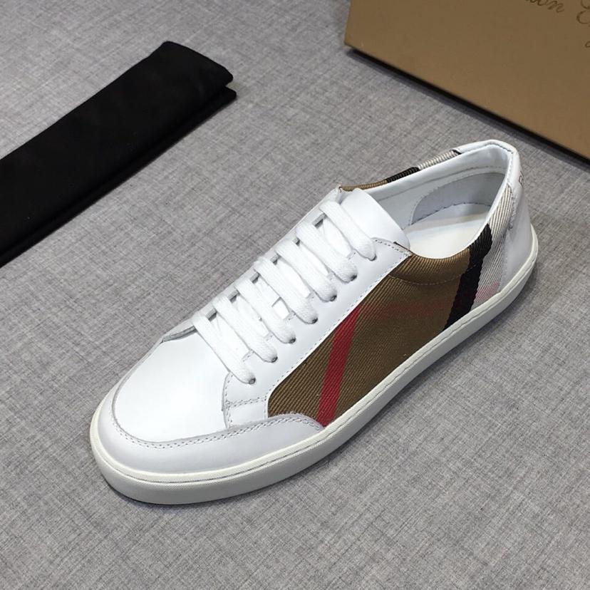 Burberry House Check And Leather Sneakers - FashionPlug