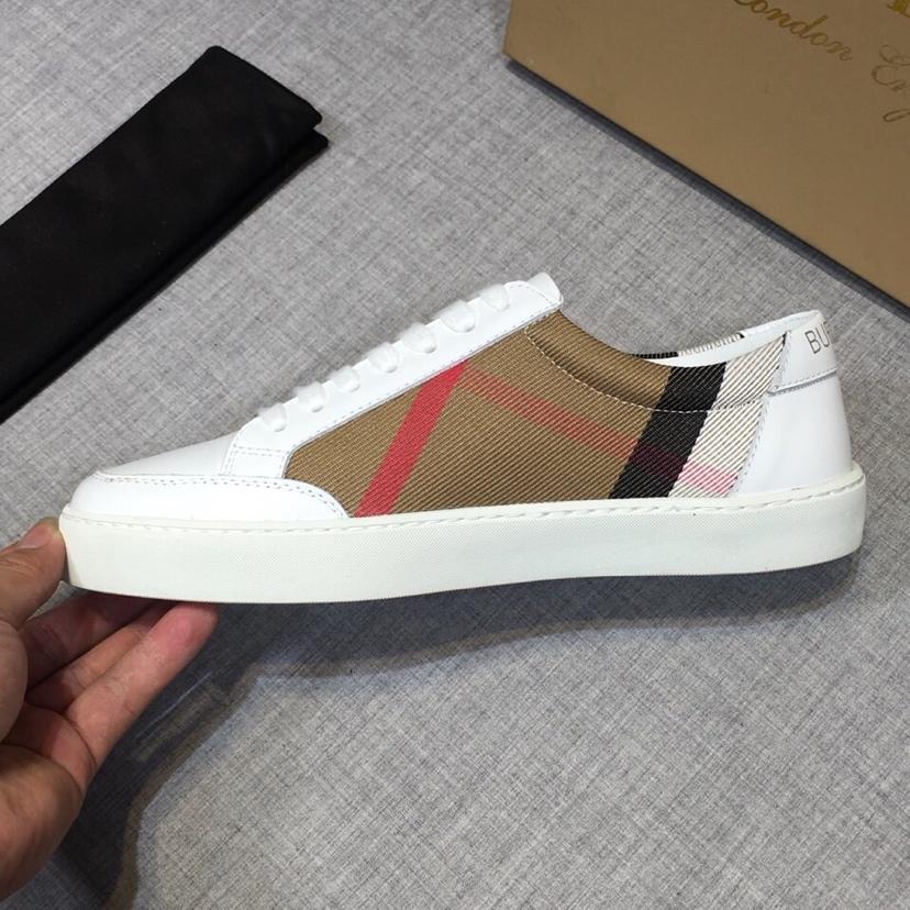 Burberry House Check And Leather Sneakers - FashionPlug