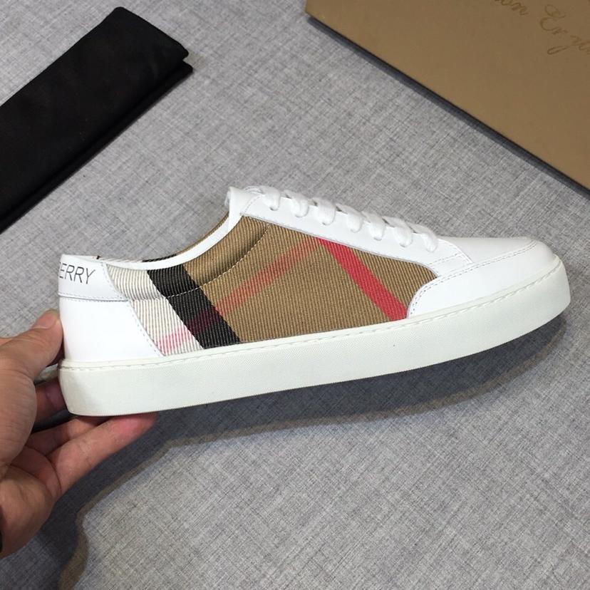 Burberry House Check And Leather Sneakers - FashionPlug