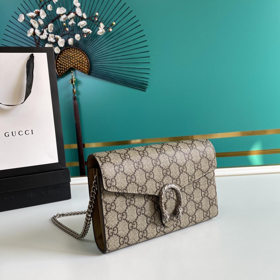 Gucci Dionysus GG Supreme Chain Wallet(20-13.5-4CM) - FashionPlug