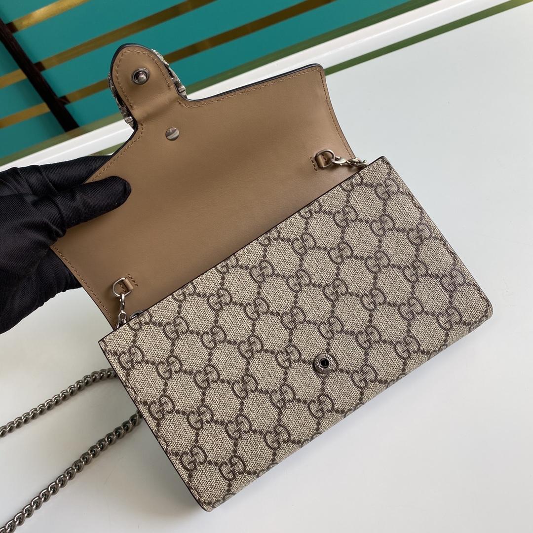 Gucci Dionysus GG Supreme Chain Wallet(20-13.5-4CM) - FashionPlug