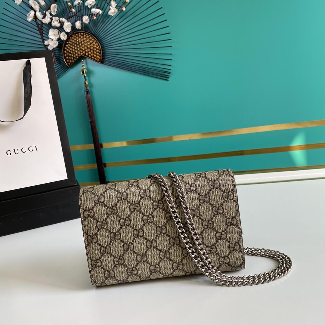 Gucci Dionysus GG Supreme Chain Wallet(20-13.5-4CM) - FashionPlug