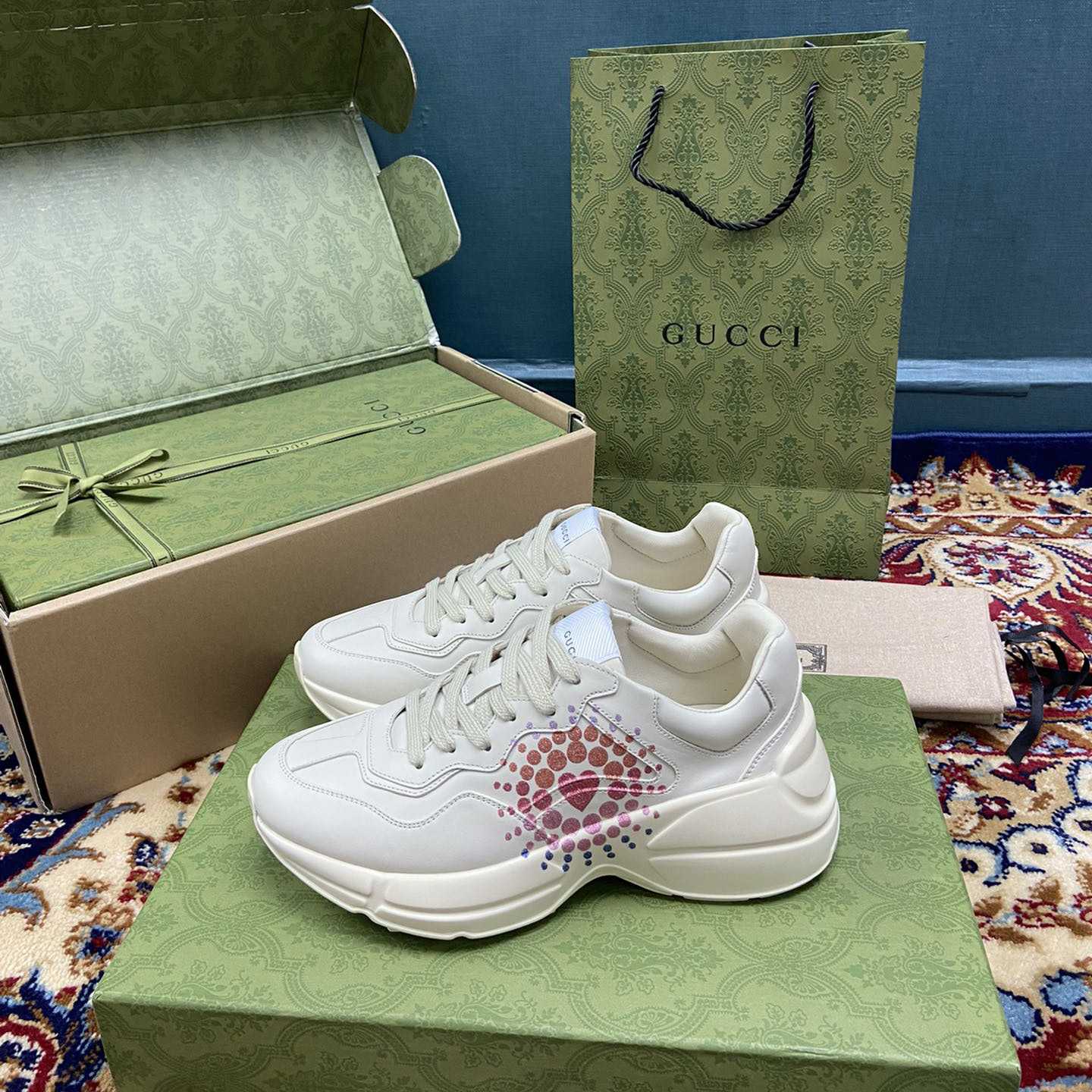 Gucci Women's Rhyton Gucci Love Parade Sneaker - FashionPlug