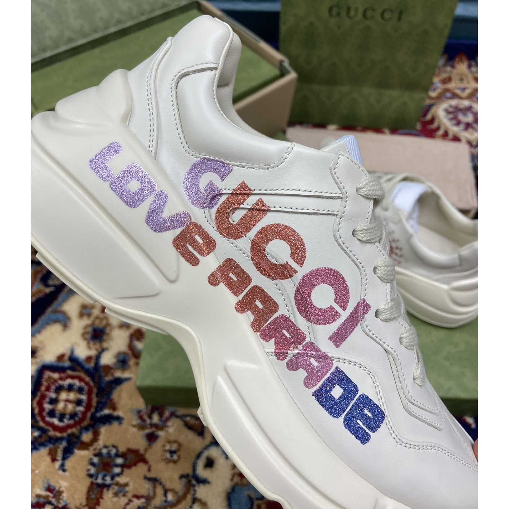 Gucci Women's Rhyton Gucci Love Parade Sneaker - FashionPlug
