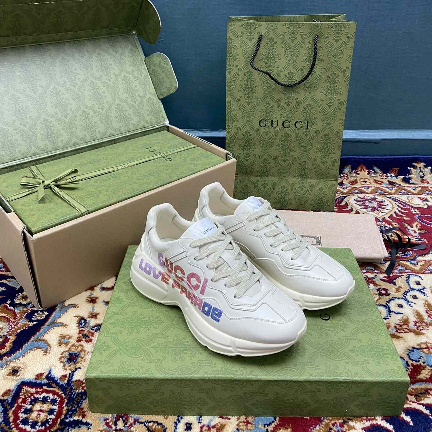 Gucci Women's Rhyton Gucci Love Parade Sneaker - FashionPlug