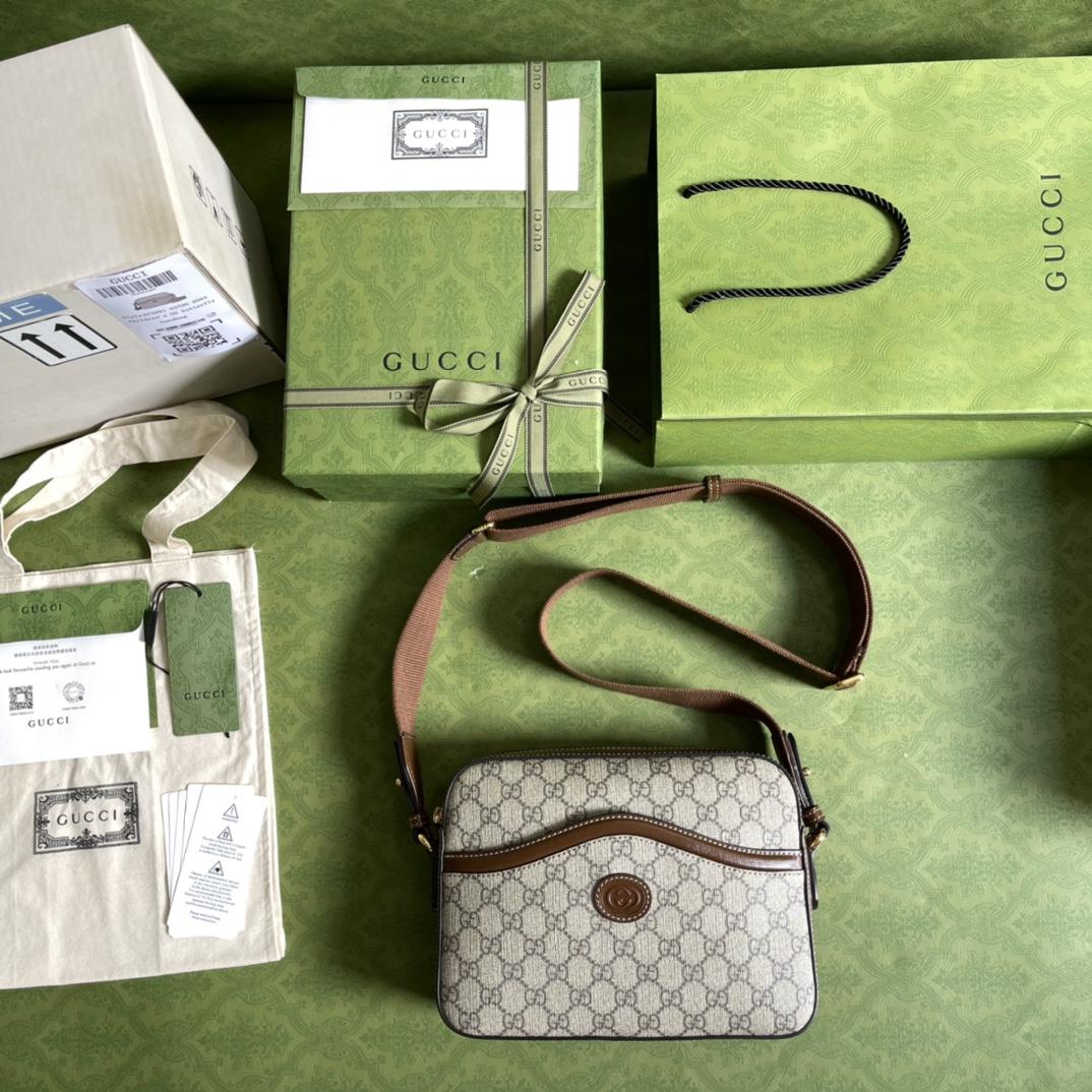 Gucci Messenger Bag With Interlocking G(25.5-20-6cm) - FashionPlug