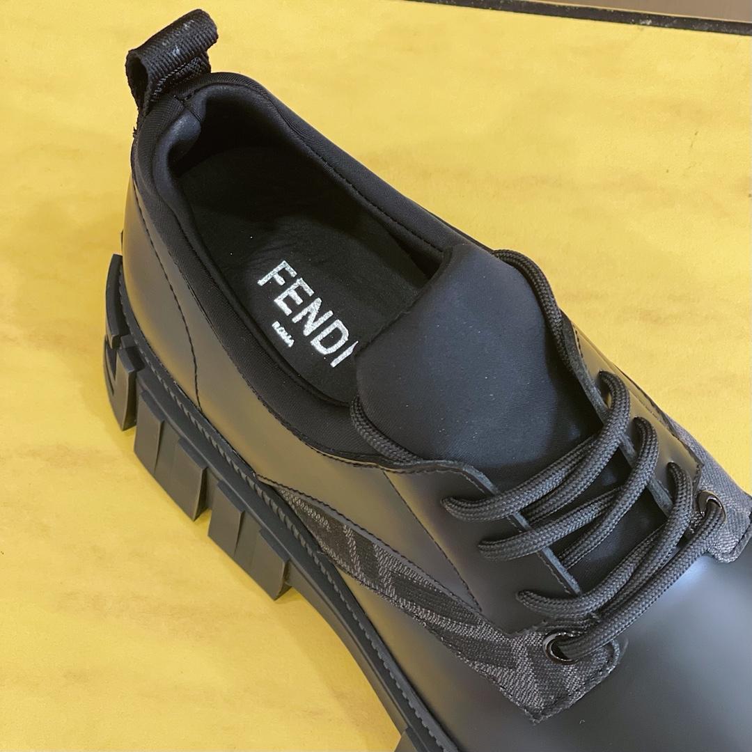 Fendi Black Leather Lace-Ups - FashionPlug