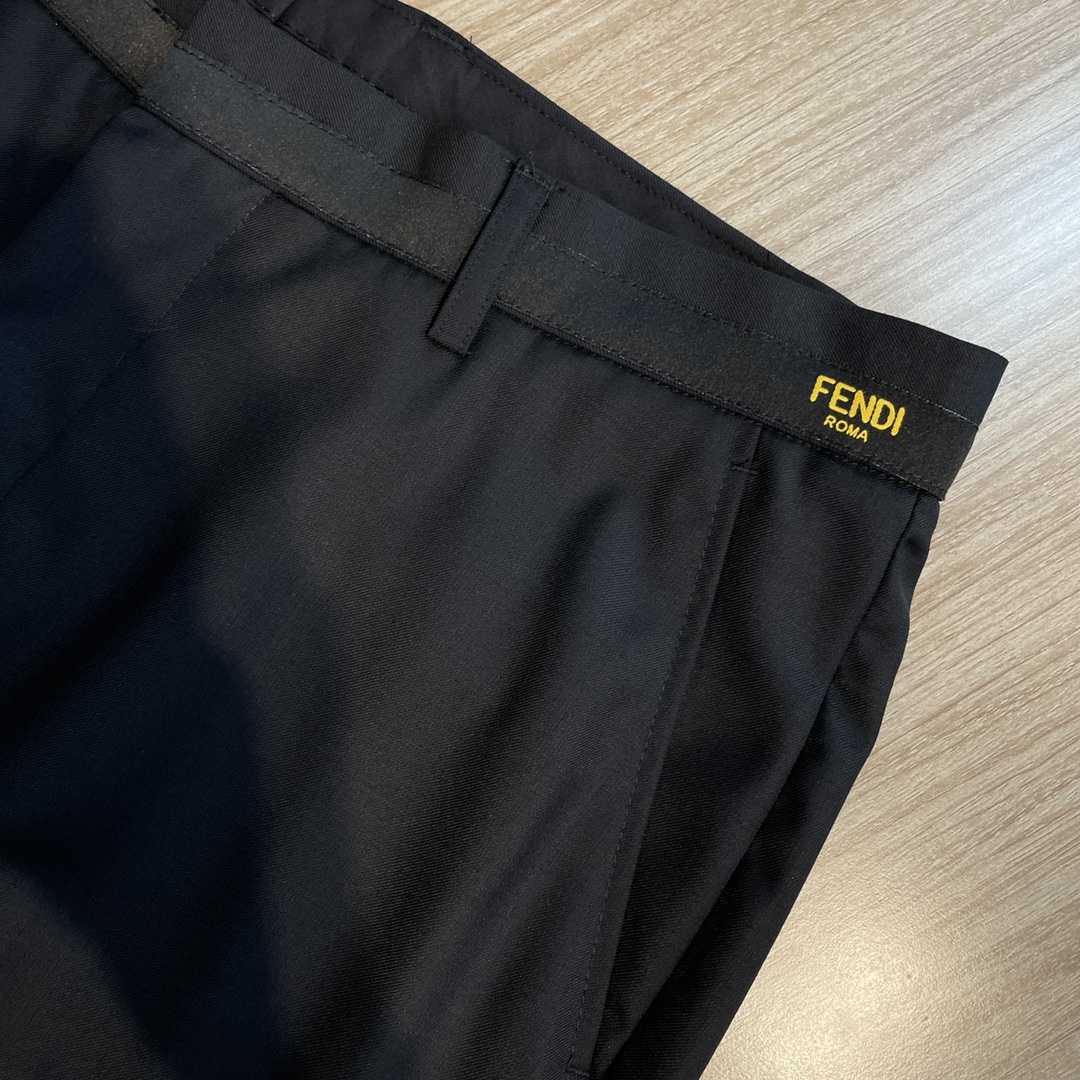 Fendi Black Cotton Blazer & Pants - FashionPlug