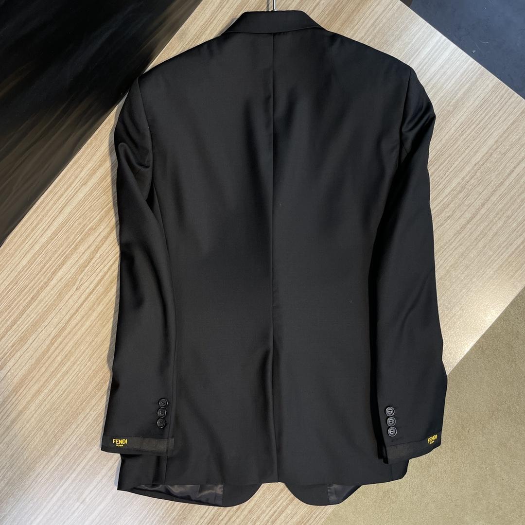 Fendi Black Cotton Blazer & Pants - FashionPlug