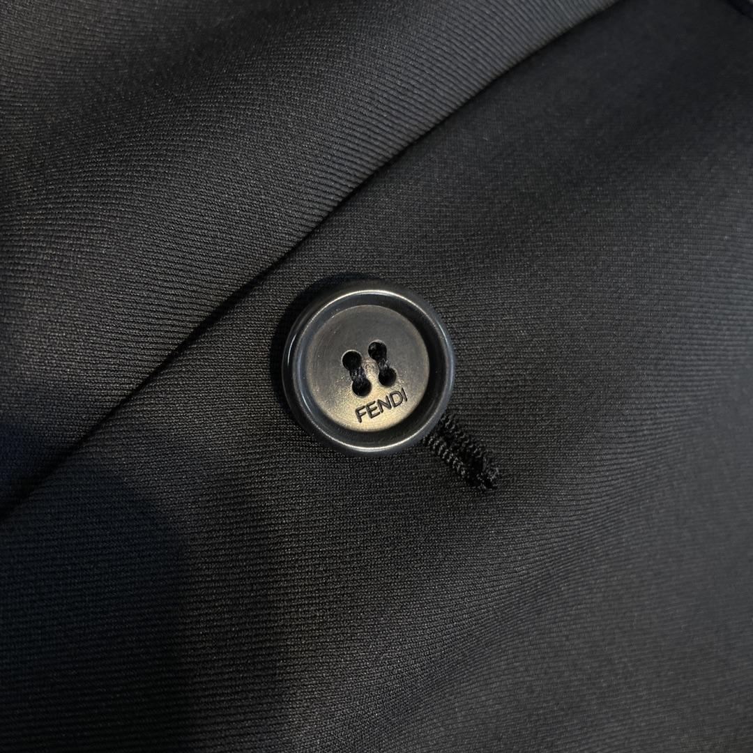 Fendi Black Cotton Blazer & Pants - FashionPlug