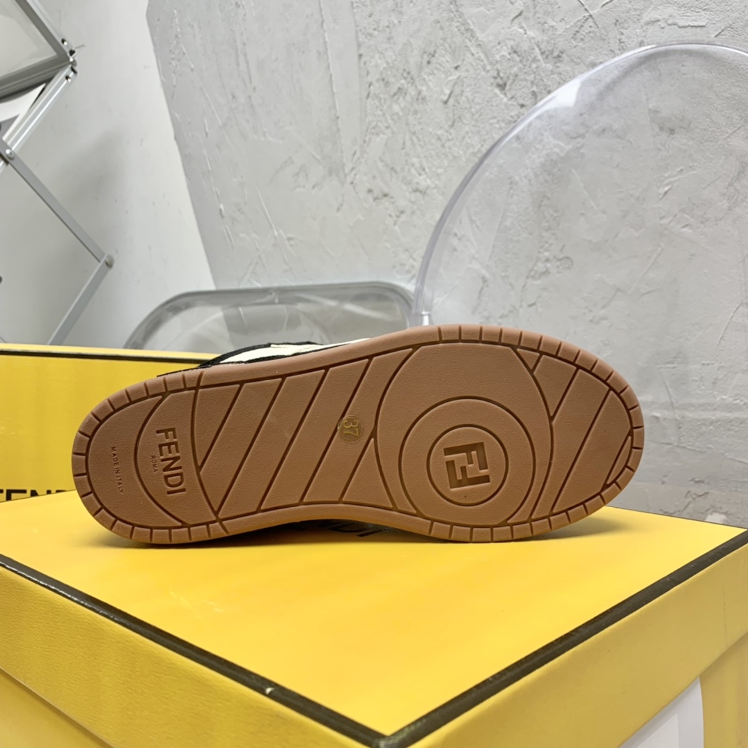 Fendi Match Black Leather High-Tops - FashionPlug