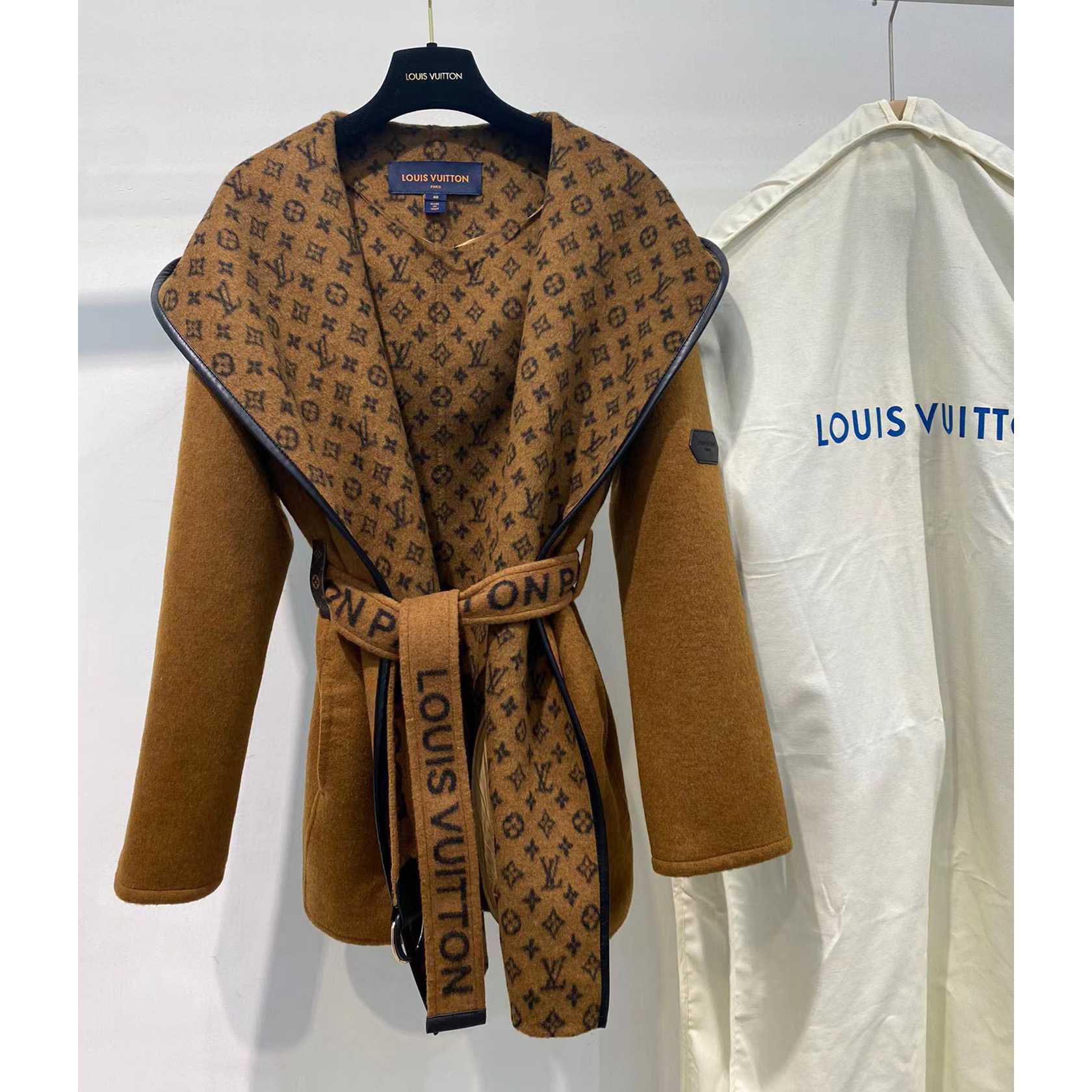Louis Vuitton Signature Double Face Short Wrap Coat     - FashionPlug